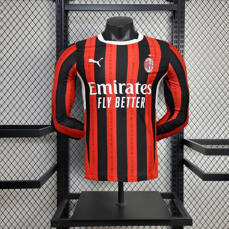 2024/25 AC Milan Home Soccer Jersey Player Version Long Sleeves