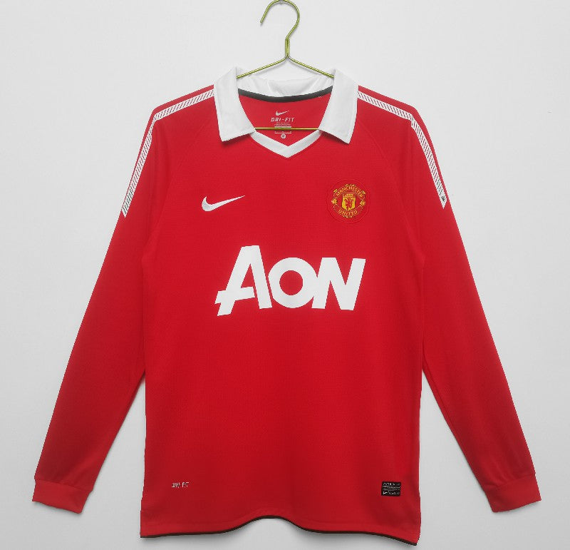 Manchester United 2010/11 home Long Sleeve Retro Soccer Jersey
