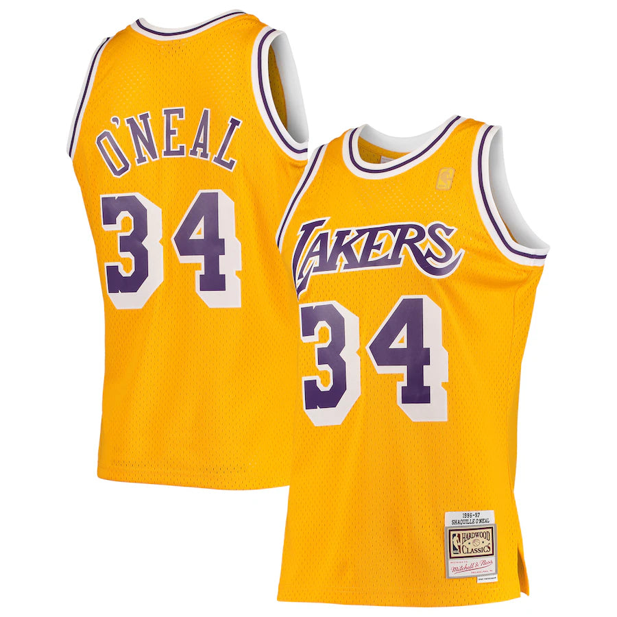 Shaquille O'Neal - Los Angeles Lakers - 1996/97 Hardwood Classics Swingman Jersey - Gold