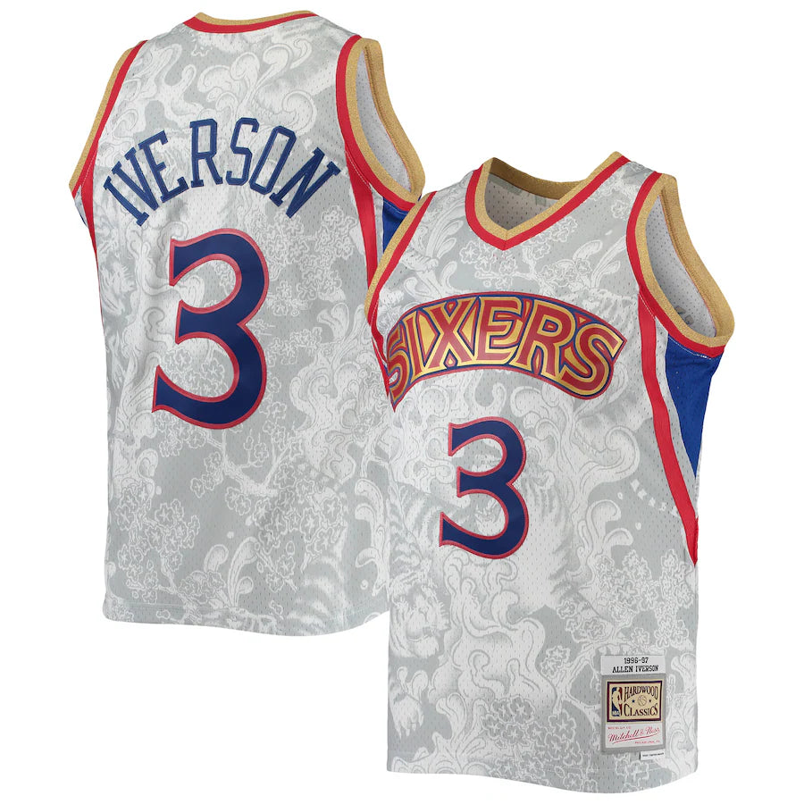 Allen Iverson - Philadelphia 76ers - Hardwood Classics - 1996/97 Lunar New Year Jersey