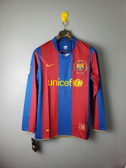 07/08 Barcelona home Retro long sleeves