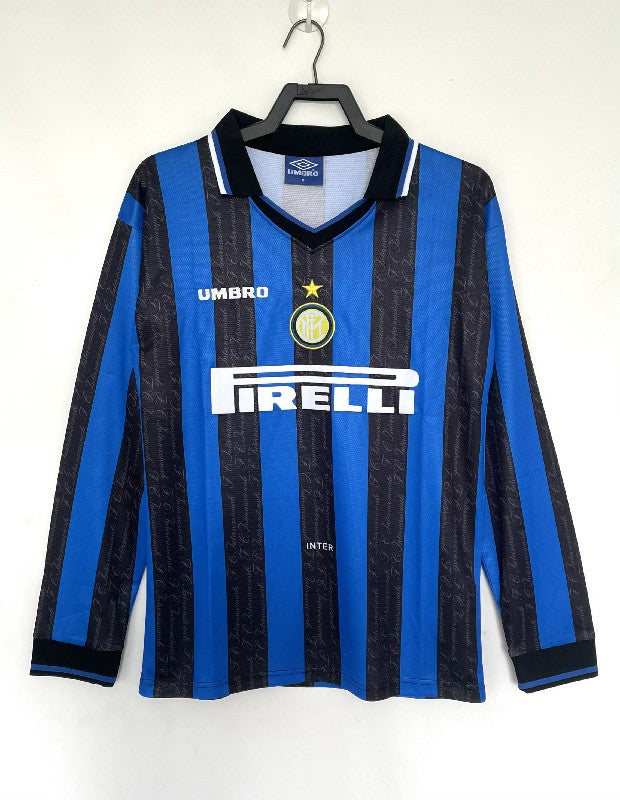 Inter Milan 1997-98 Home Long Sleeve Retro Soccer Jersey