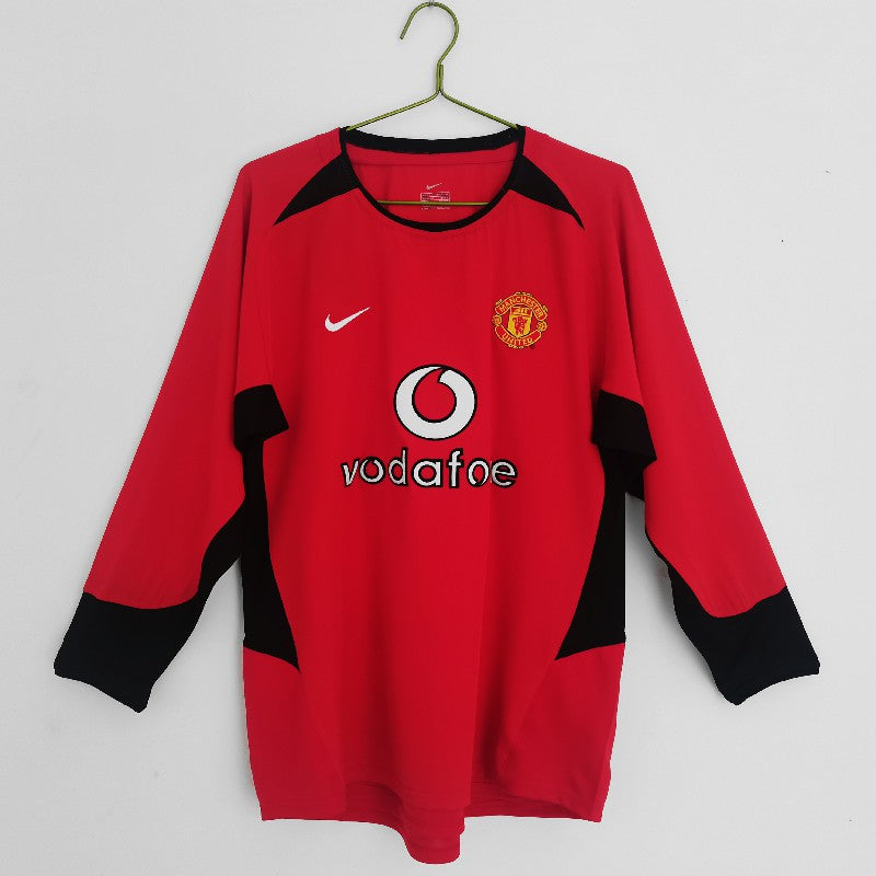 Manchester United 2002/04 Home Long Sleeve Retro Soccer Jersey