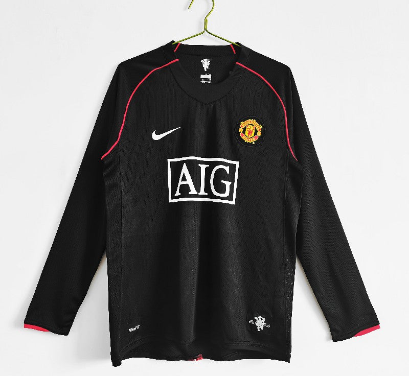 Manchester United 2007/08 away Long Sleeve Retro Soccer Jersey