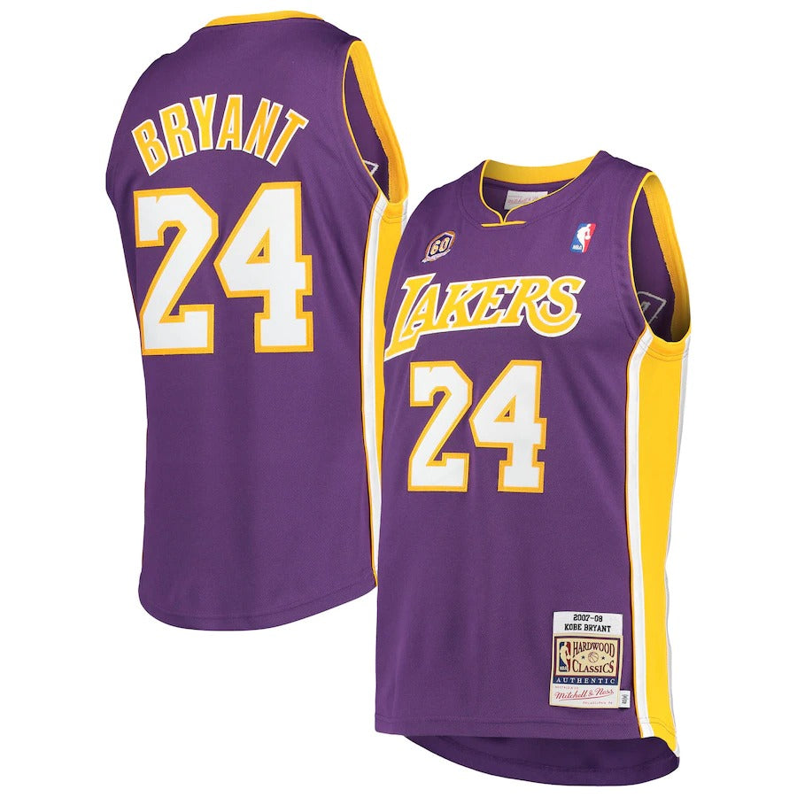 Kobe Bryant - Los Angeles Lakers - Men's Mitchell & Ness  Purple - 2007/08 - Hardwood Classics 60th Season Jersey