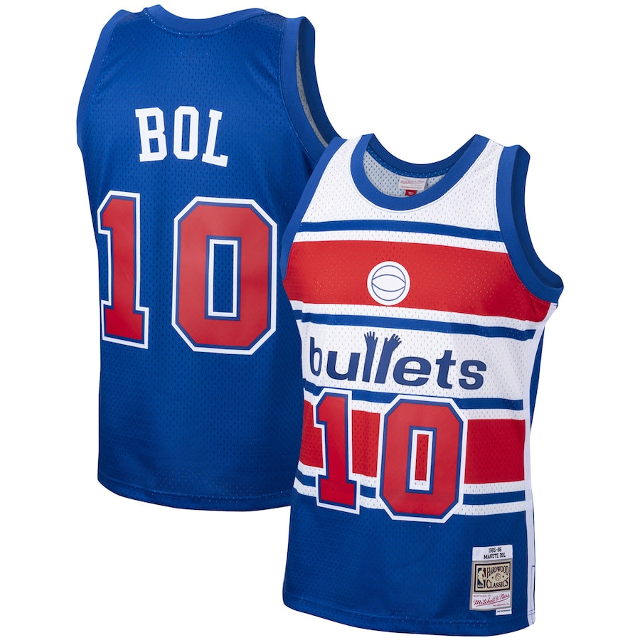 Manute Bol - Blue - Washington Bullets - 1985-86 - Hardwood Classics Swingman Jersey
